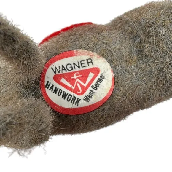 Vintage Wagner Deko Flocked Miniature Donkey Animal Holiday Ornaments Lot of 2